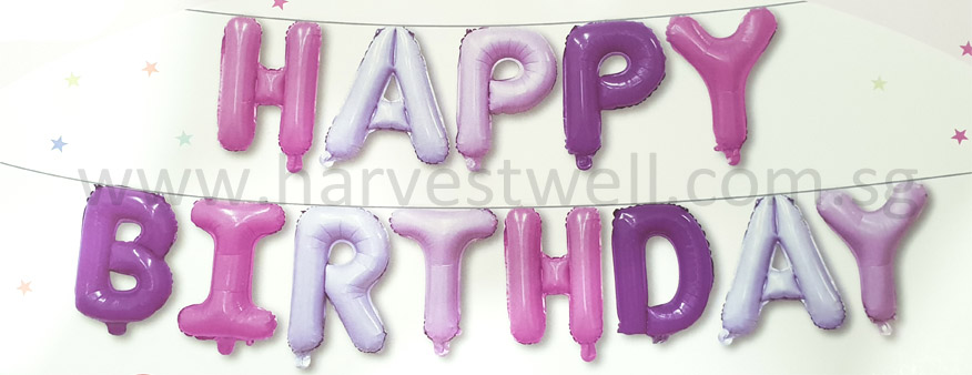 Happy Birthday Pastel Mini Letter Balloon Set